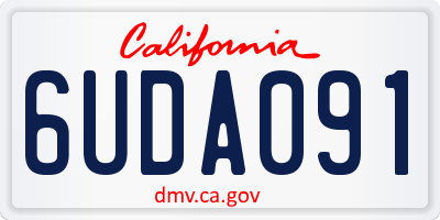 CA license plate 6UDA091