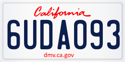 CA license plate 6UDA093