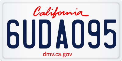 CA license plate 6UDA095