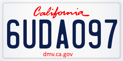 CA license plate 6UDA097