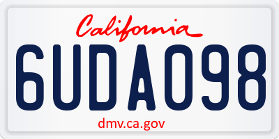 CA license plate 6UDA098