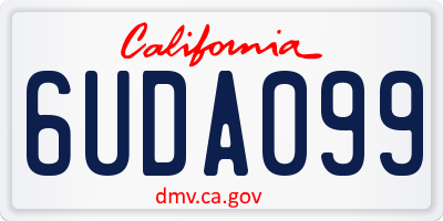 CA license plate 6UDA099