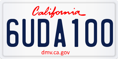 CA license plate 6UDA100