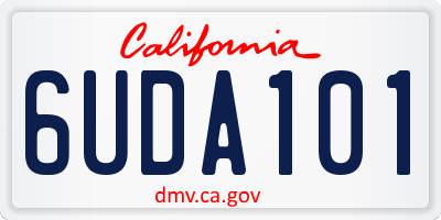 CA license plate 6UDA101