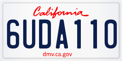 CA license plate 6UDA110