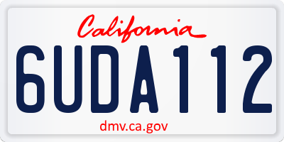 CA license plate 6UDA112