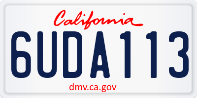 CA license plate 6UDA113