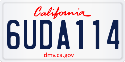 CA license plate 6UDA114