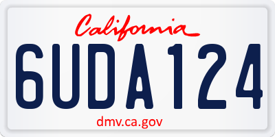CA license plate 6UDA124