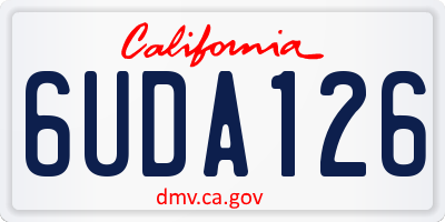 CA license plate 6UDA126
