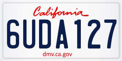 CA license plate 6UDA127