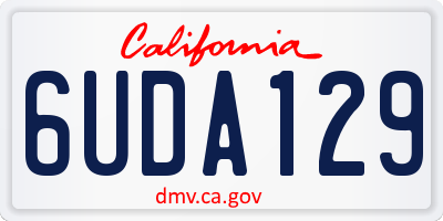 CA license plate 6UDA129