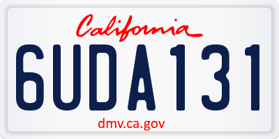 CA license plate 6UDA131