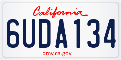 CA license plate 6UDA134
