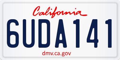 CA license plate 6UDA141