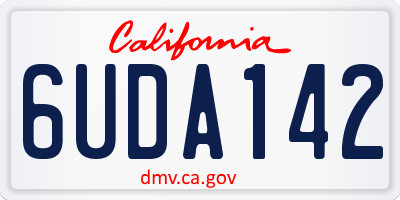 CA license plate 6UDA142