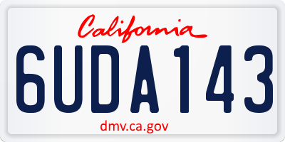 CA license plate 6UDA143