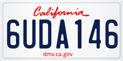 CA license plate 6UDA146