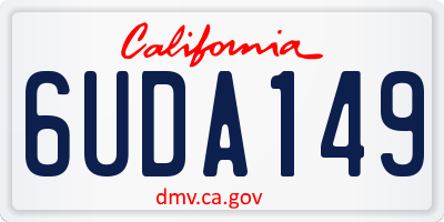 CA license plate 6UDA149