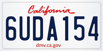CA license plate 6UDA154