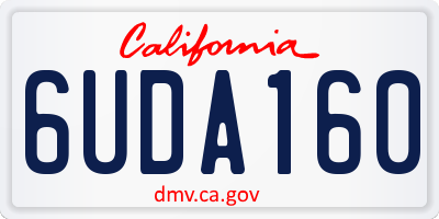 CA license plate 6UDA160