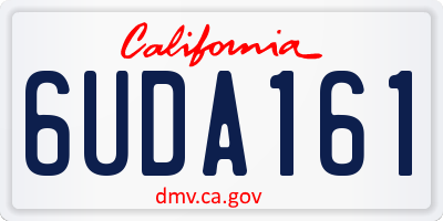 CA license plate 6UDA161