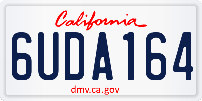 CA license plate 6UDA164