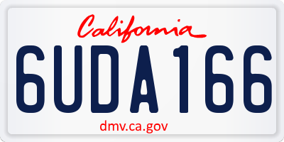 CA license plate 6UDA166