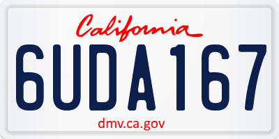 CA license plate 6UDA167