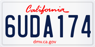 CA license plate 6UDA174
