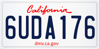 CA license plate 6UDA176