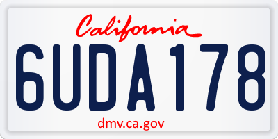 CA license plate 6UDA178