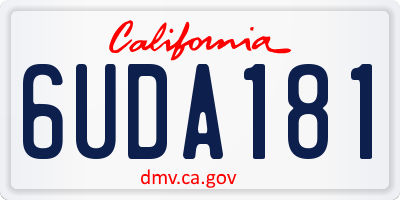 CA license plate 6UDA181