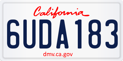 CA license plate 6UDA183