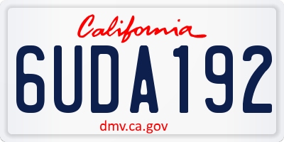CA license plate 6UDA192