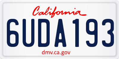 CA license plate 6UDA193