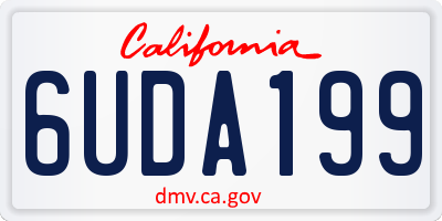 CA license plate 6UDA199
