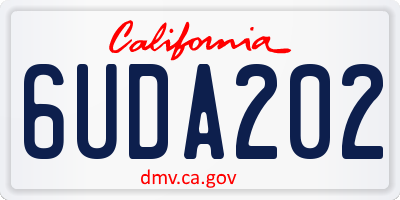 CA license plate 6UDA202