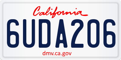 CA license plate 6UDA206