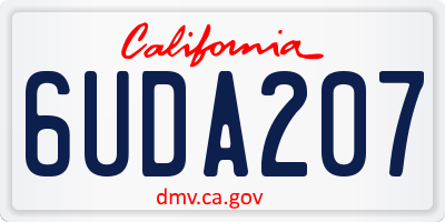 CA license plate 6UDA207