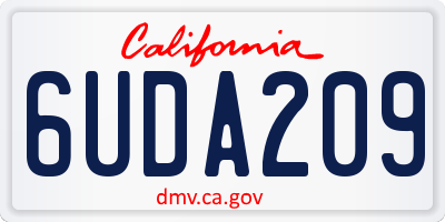 CA license plate 6UDA209