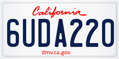CA license plate 6UDA220