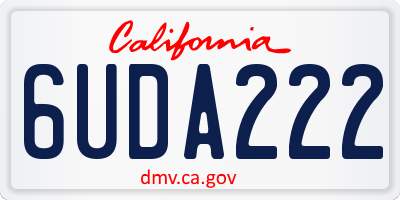 CA license plate 6UDA222