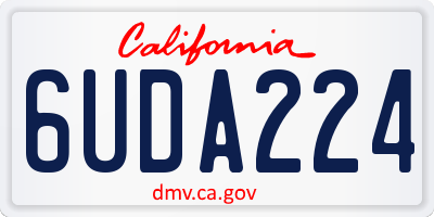CA license plate 6UDA224