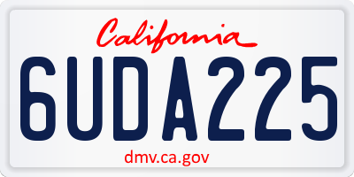 CA license plate 6UDA225