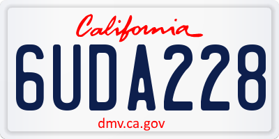 CA license plate 6UDA228
