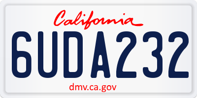 CA license plate 6UDA232