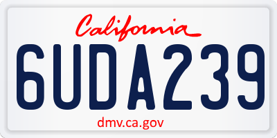 CA license plate 6UDA239