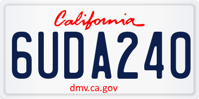 CA license plate 6UDA240