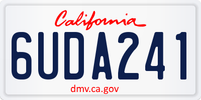 CA license plate 6UDA241
